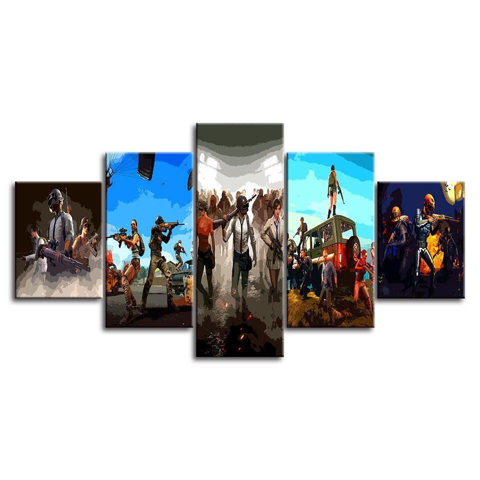 The Winning Team 5 Piece HD Multi Panel Canvas Wall Art Frame-Original Frame