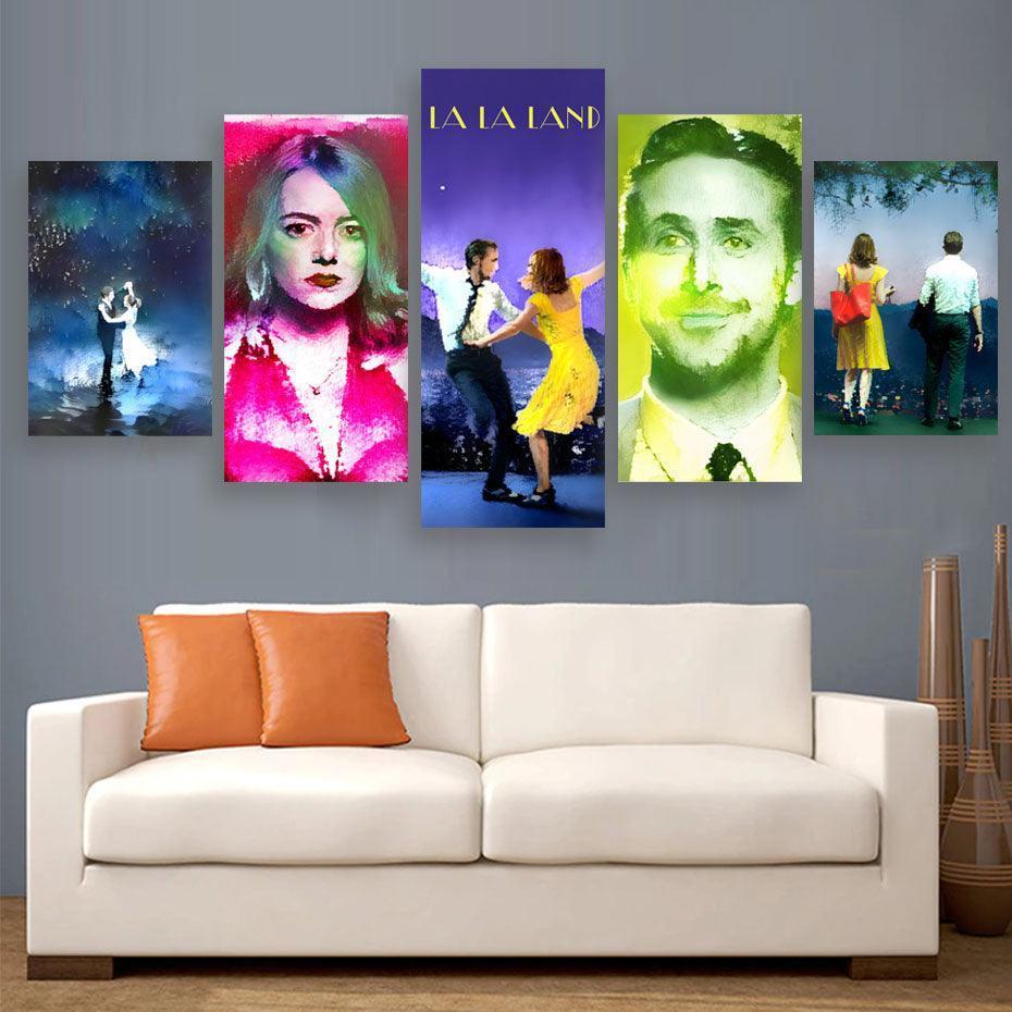 La La Land 5 Piece HD Multi Panel Canvas Wall Art Frame-Original Frame