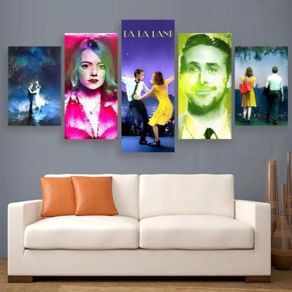 La La Land 5 Piece HD Multi Panel Canvas Wall Art Frame-Original Frame