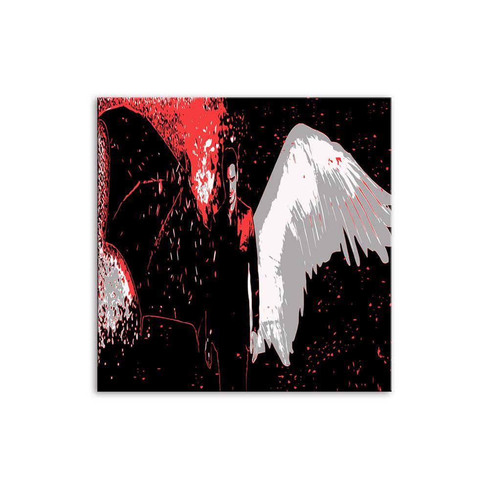 Black & Red Lucifer´s 1 Piece HD Multi Panel Canvas Wall Art Frame-Original Frame