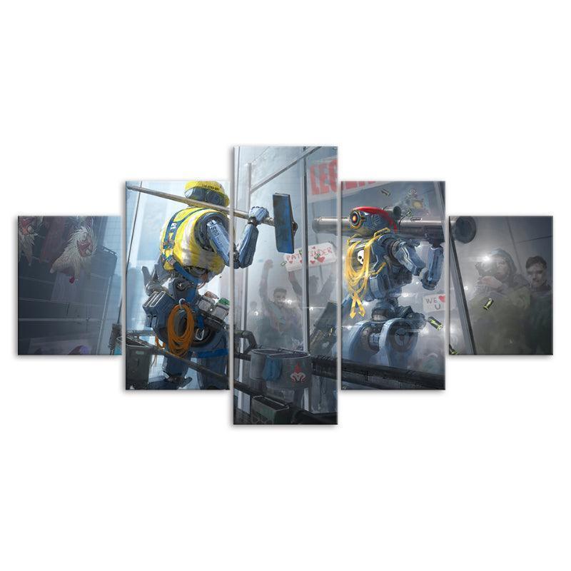 5 Piece Battleground HD Multi Panel Canvas Frames-Original Frame