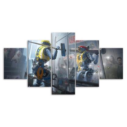 5 Piece Battleground HD Multi Panel Canvas Frames-Original Frame