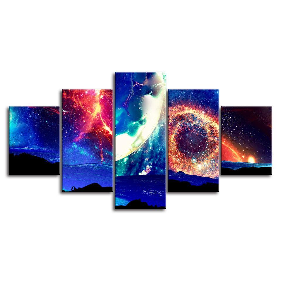 The Powerful Space 5 Piece HD Multi Panel Canvas Wall Art Frame-Original Frame