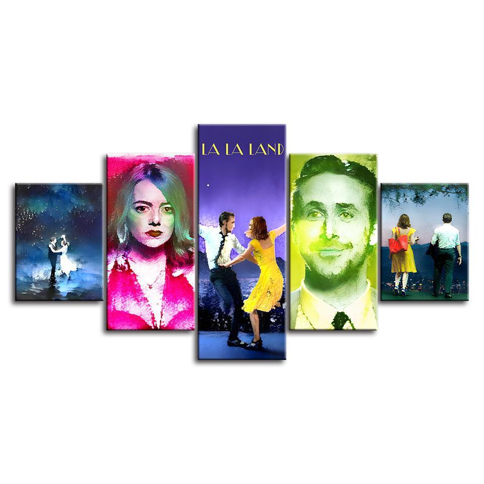 La La Land 5 Piece HD Multi Panel Canvas Wall Art Frame-Original Frame