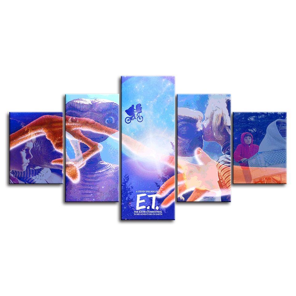 The E.T. Movie 5 Piece HD Multi Panel Canvas Wall Art Frame-Original Frame