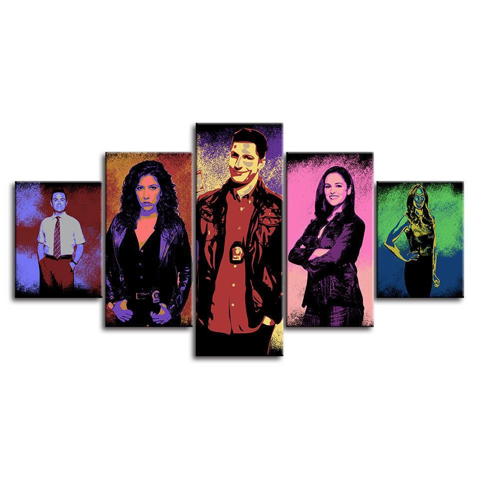 Brooklyn Nine-nine 5 Piece HD Multi Panel Canvas Wall Art Frame-Original Frame