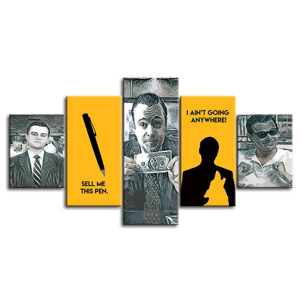 The Wolf Of Wall Street 5 Piece HD Multi Panel Canvas Wall Art Frame-Original Frame