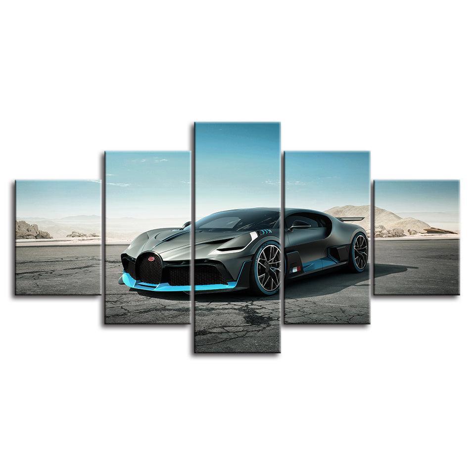 Bugatti 5 Piece HD Multi Panel Canvas Wall Art Frame-Original Frame