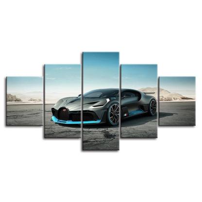 Bugatti 5 Piece HD Multi Panel Canvas Wall Art Frame-Original Frame