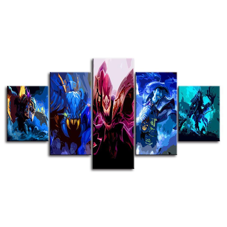 The Creature Team Cartoon 5 Piece HD Multi Panel Canvas Wall Art Frame-Original Frame