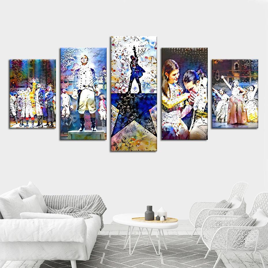Hamilton 5 Piece HD Multi Panel Canvas Wall Art Frame-Original Frame