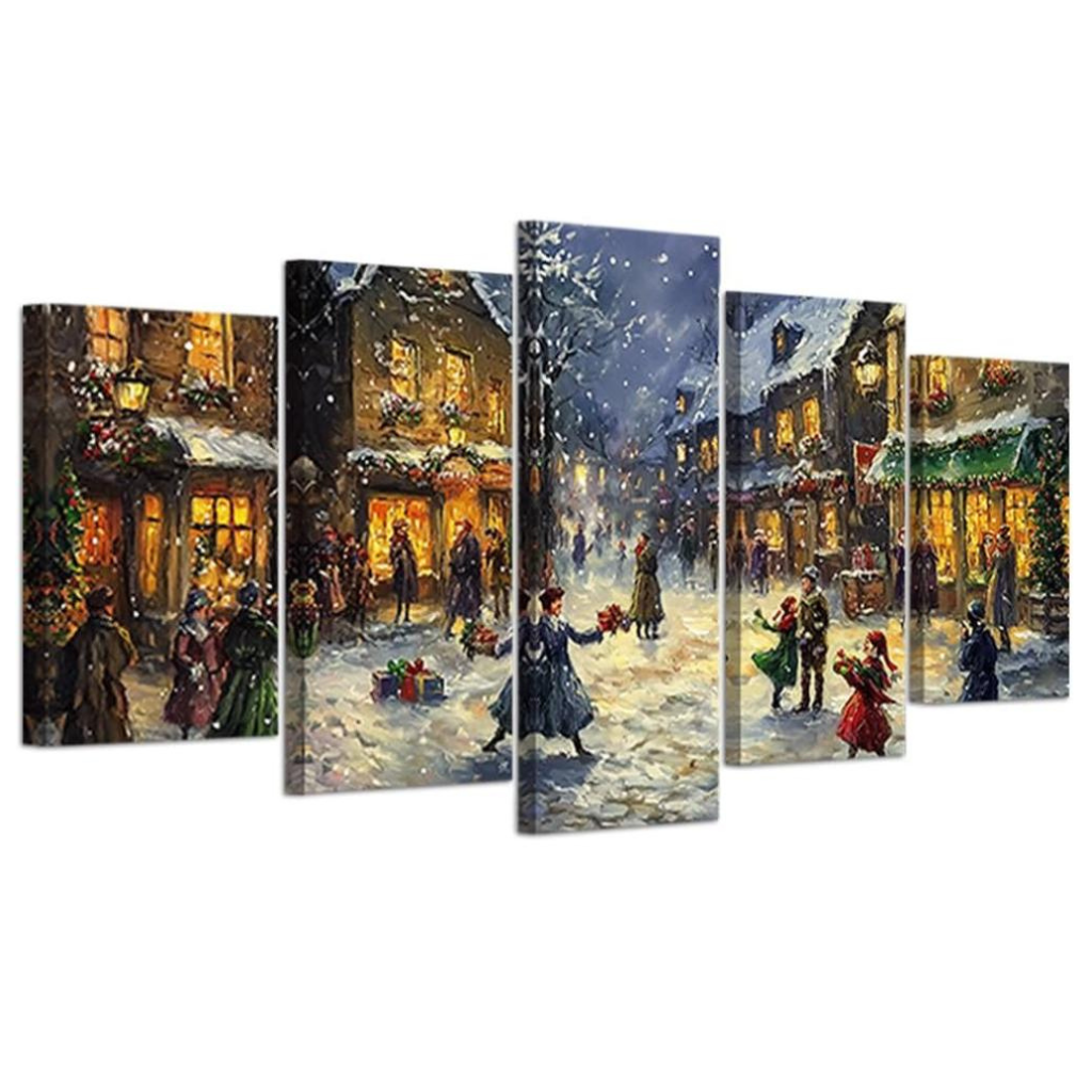 Christmas Canvas Wall Art 5 Pieces Winter Scene Wall Decor