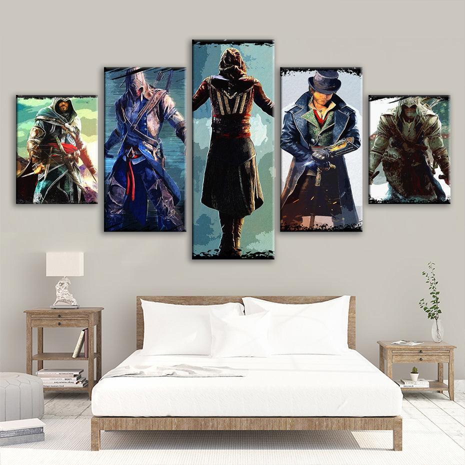 Assassins' Creed 5 Piece HD Multi Panel Canvas Wall Art Frame-Original Frame