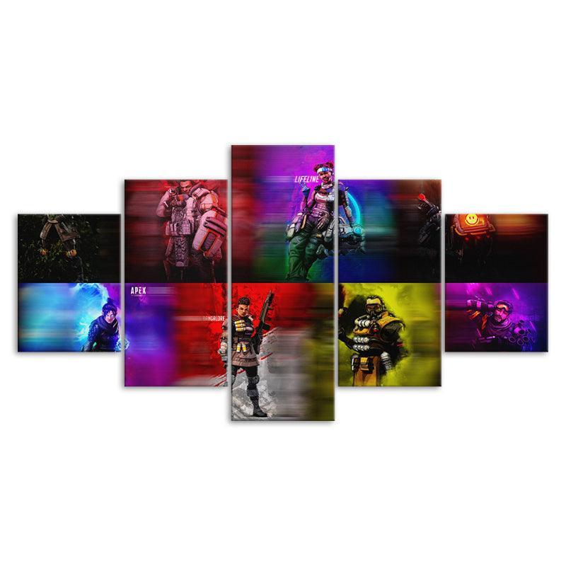 Apex Legends Bright Shine Multi Character 5 Piece HD Wall Art Frame-Original Frame