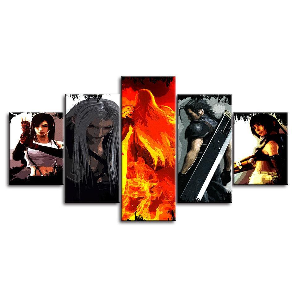 The Fierce Team Collection 5 Piece HD Multi Panel Canvas Wall Art Frame-Original Frame
