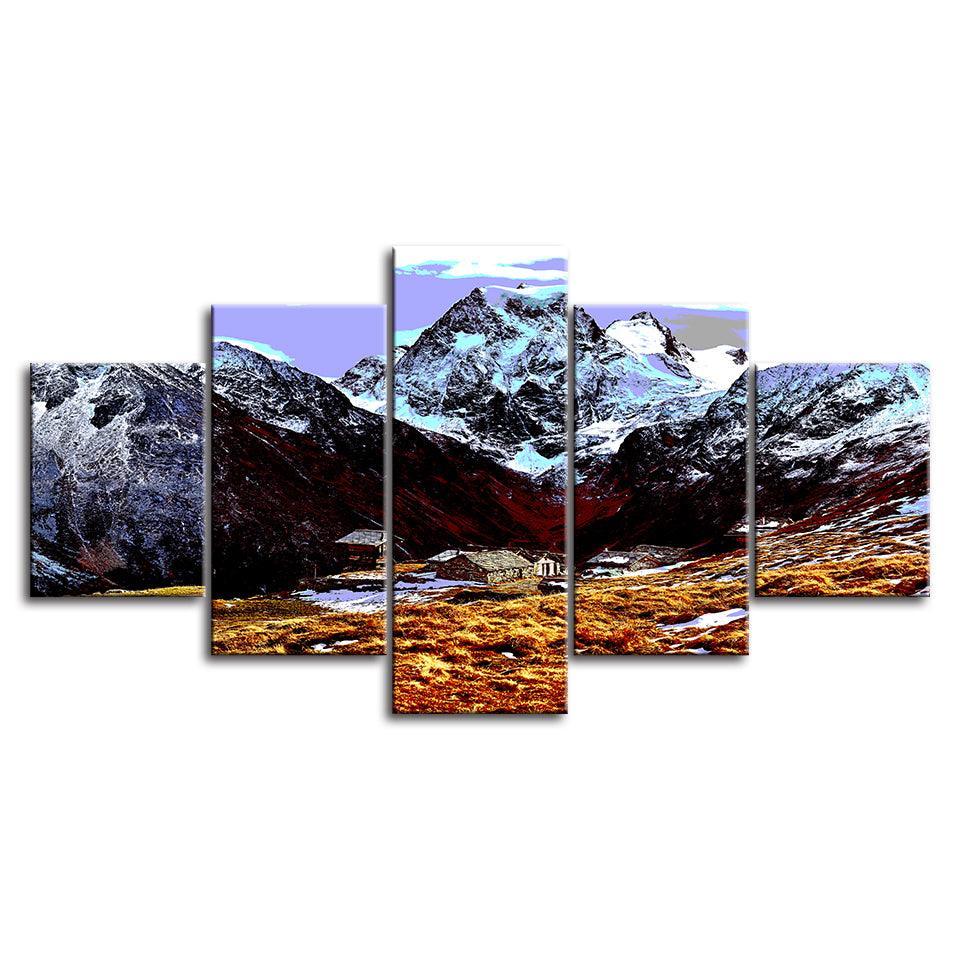 The Rocky Mountains Collection 5 Piece HD Multi Panel Canvas Wall Art Framee-Original Frame