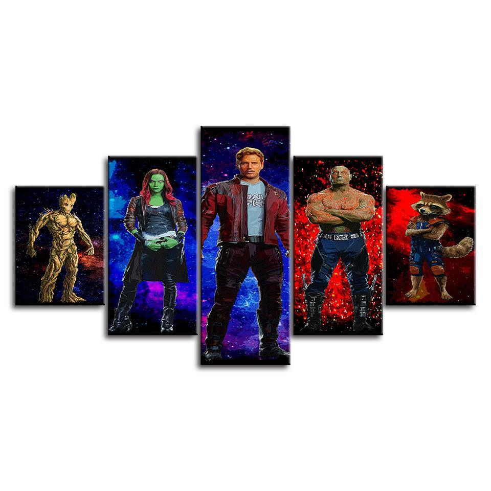 The Guardians Of The Galaxy Collection 5 Piece HD Multi Panel Canvas Wall Art Frame-Original Frame