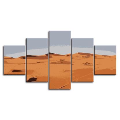 The Abstract Desert 5 Piece HD Multi Panel Canvas Wall Art Frame-Original Frame