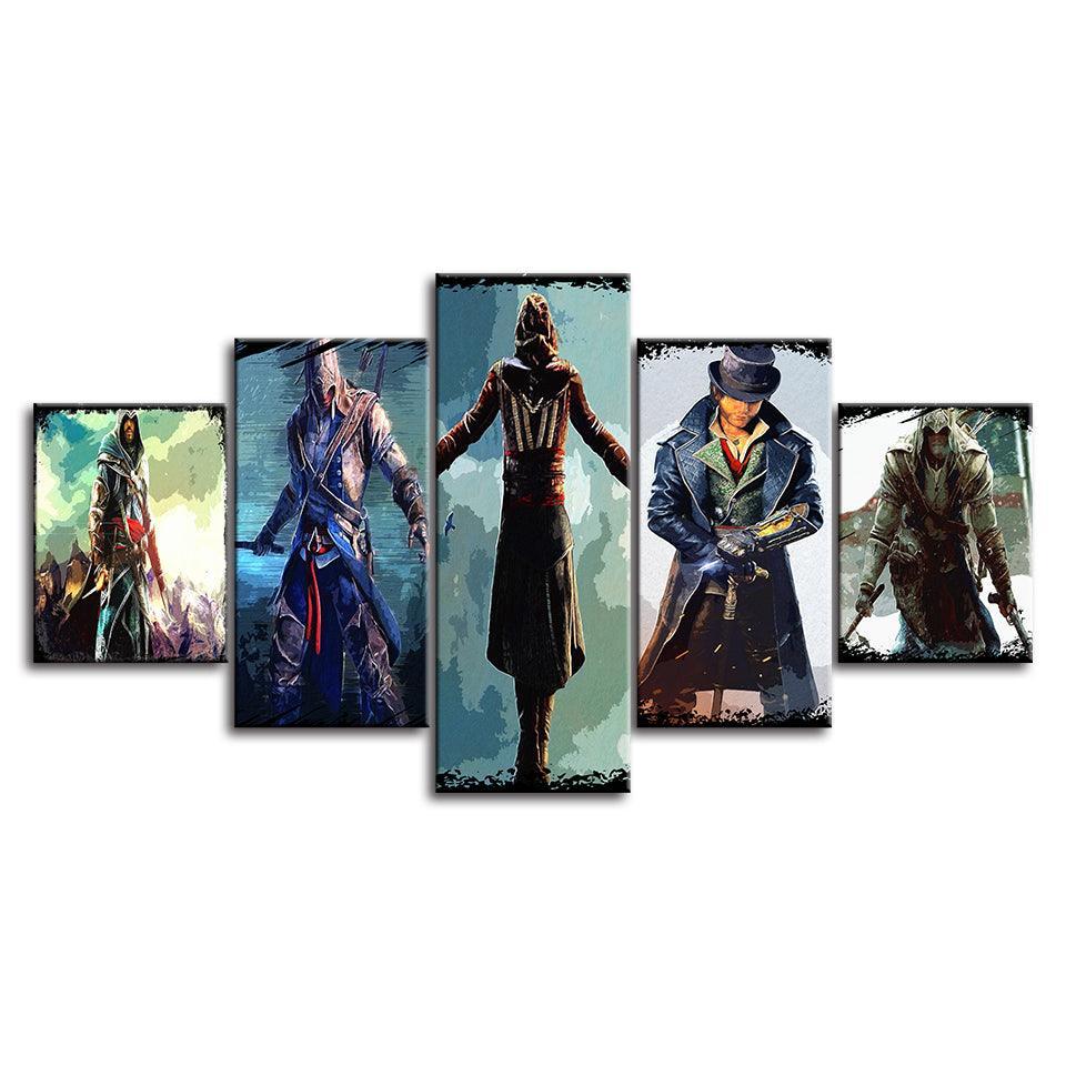 The Magical Punch Team 5 Piece HD Multi Panel Canvas Wall Art Frame-Original Frame