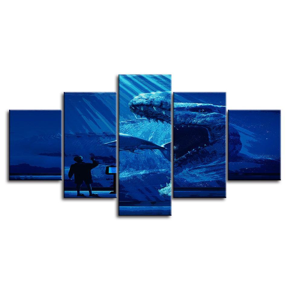 The Animal Of The Ocean 5 Piece HD Multi Panel Canvas Wall Art Frame-Original Frame