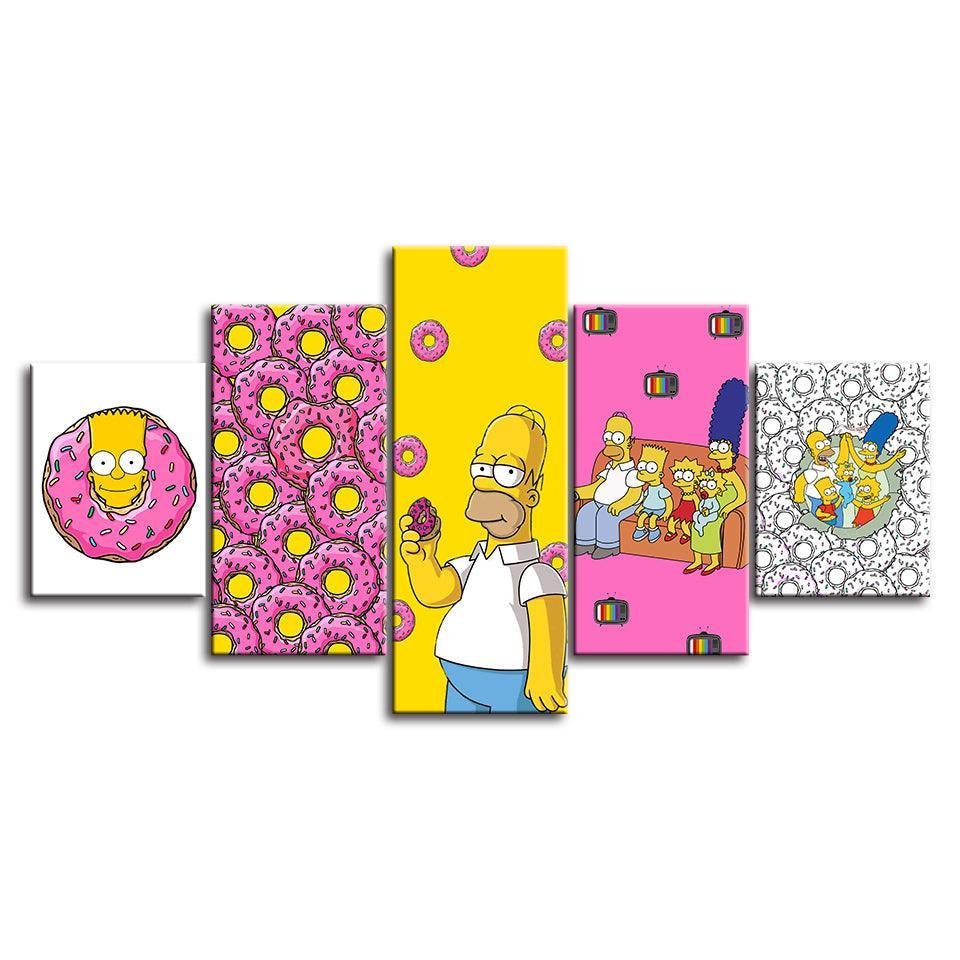 The Simpsons 5 Piece HD Multi Panel Canvas Wall Art Frame-Original Frame