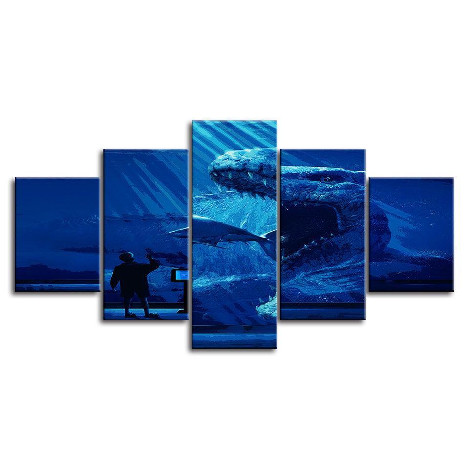 The Animal Of The Ocean 5 Piece HD Multi Panel Canvas Wall Art Frame-Original Frame
