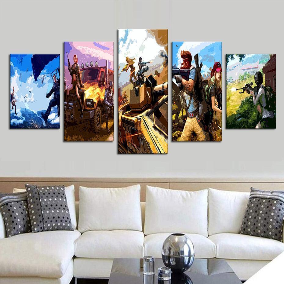 Rules Of Survival 5 Piece HD Multi Panel Canvas Wall Art Frame-Original Frame