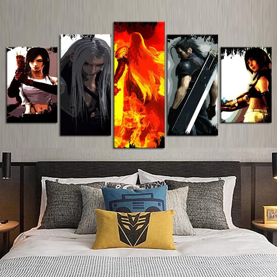 Final Fantasy 5 Piece HD Multi Panel Canvas Wall Art Frame-Original Frame