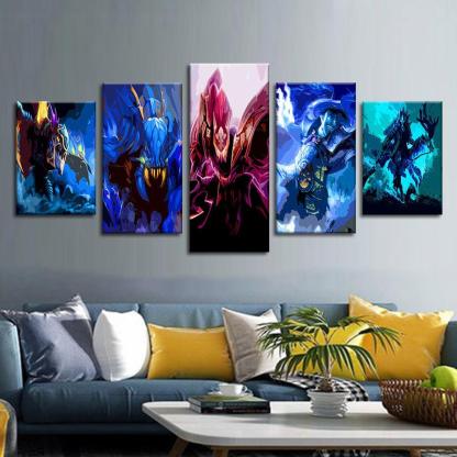 DOTA 5 Piece HD Multi Panel Canvas Wall Art Frame-Original Frame
