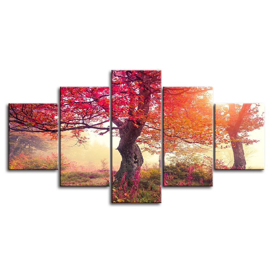Autumn Season HD Multi Panel Canvas Wall Art-Original Frame