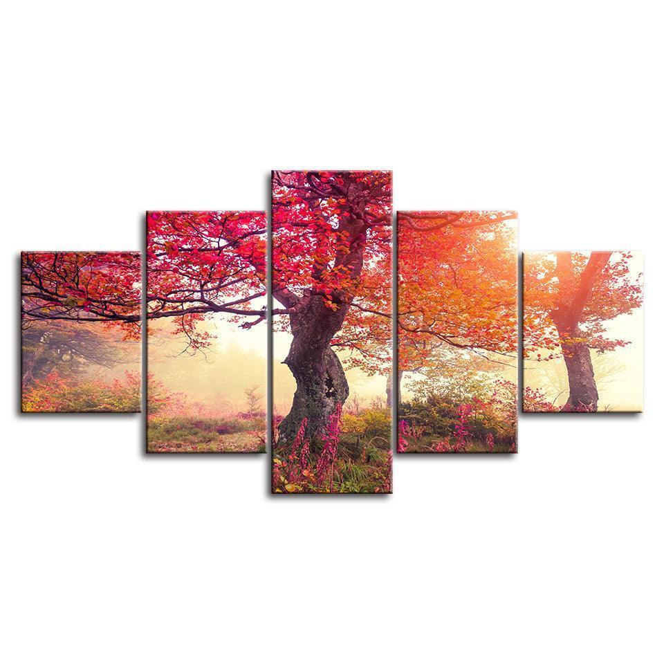 Autumn Season HD Multi Panel Canvas Wall Art-Original Frame