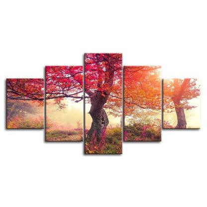 Autumn Season HD Multi Panel Canvas Wall Art-Original Frame