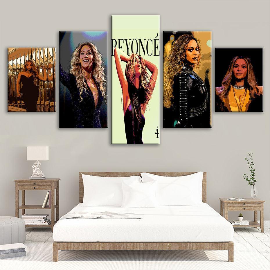 Beyonce 5 Piece HD Multi Panel Canvas Wall Art Frame-Original Frame