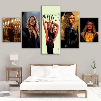 Beyonce 5 Piece HD Multi Panel Canvas Wall Art Frame-Original Frame