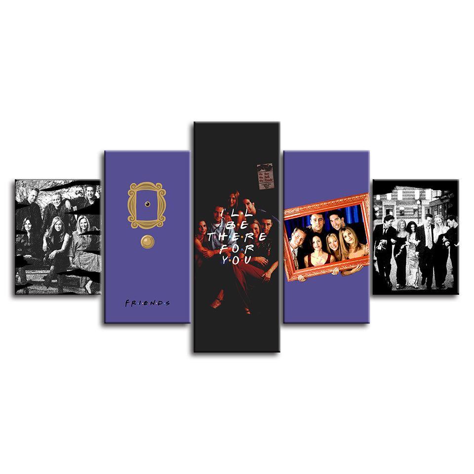 Friends 5 Piece HD Multi Panel Canvas Wall Art Frame-Original Frame