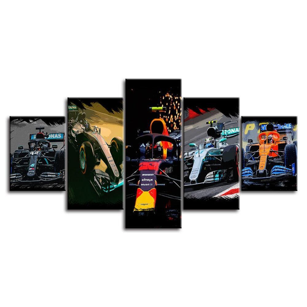 The Sports Cars Collection 5 Piece HD Multi Panel Canvas Wall Art Frame-Original Frame