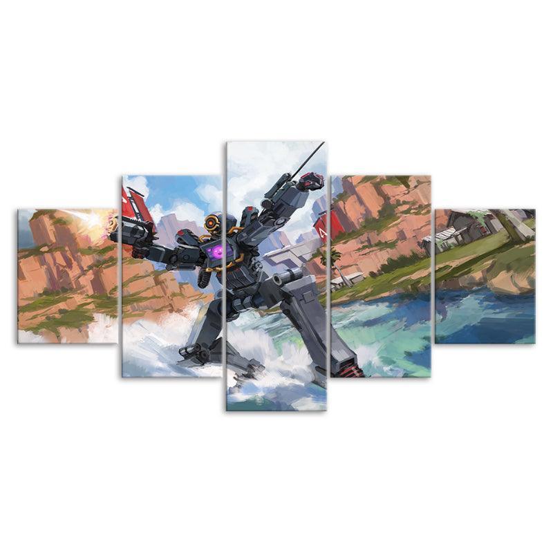 Apex Legends - 5 Piece Colorful HD Multi Panel Canvas Wall Art Frame-Original Frame