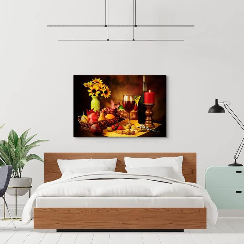 4 Pieces Kitchen Wall Decor Colorful Spices Kitchen Art Dining Room Decor