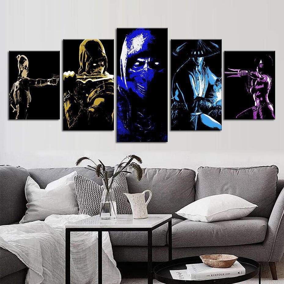 Mortal Kombat 5 Piece HD Multi Panel Canvas Wall Art Frame-Original Frame