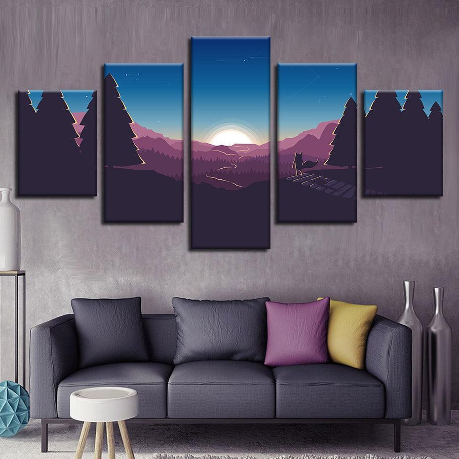 Standing In A Forest 5 Piece HD Multi Panel Canvas Wall Art Frame-Original Frame