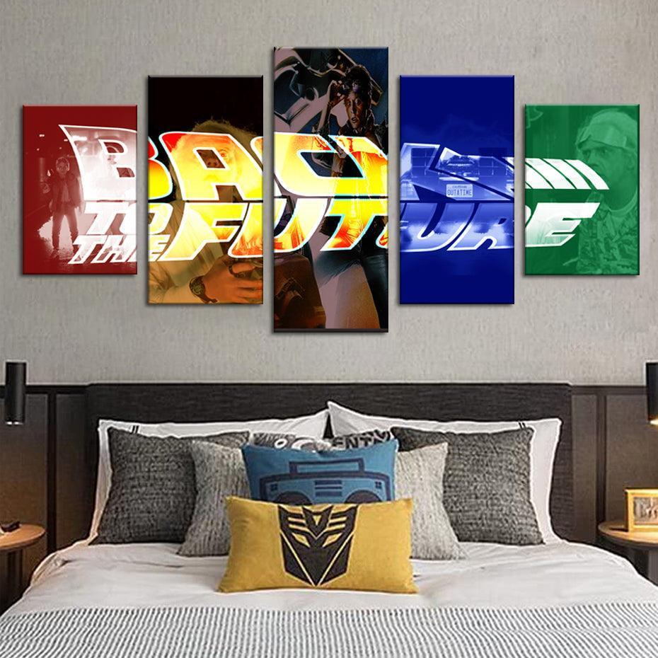 Back To The Future 5 Piece HD Multi Panel Canvas Wall Art Frame-Original Frame