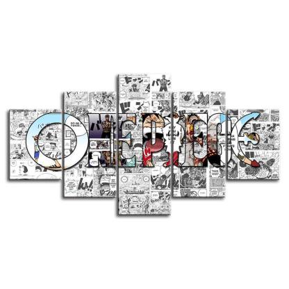 Comic Style 5 Piece HD Multi Panel Canvas Wall Art Frame-Original Frame