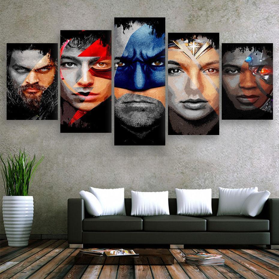 Movies Characters 5 Piece HD Multi Panel Canvas Wall Art Frame-Original Frame