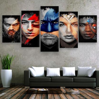 Movies Characters 5 Piece HD Multi Panel Canvas Wall Art Frame-Original Frame