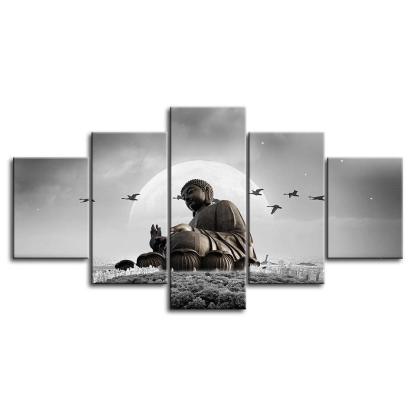 Serene Contemplation Multi-Panel Wall Art-Original Frame