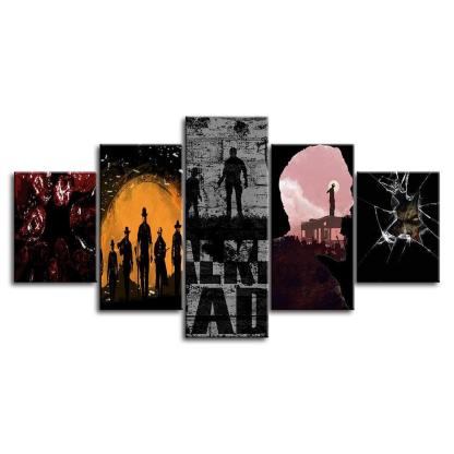 Walking Dead 5 Piece HD Multi Panel Canvas Wall Art Frame-Original Frame
