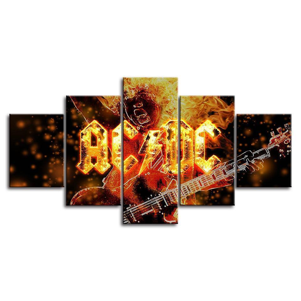 ACDC 5 Piece HD Multi Panel Canvas Wall Art Frame-Original Frame