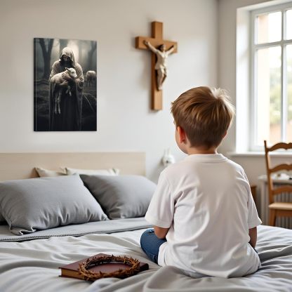 Jesus And The Lamb Canvas Wall Art
