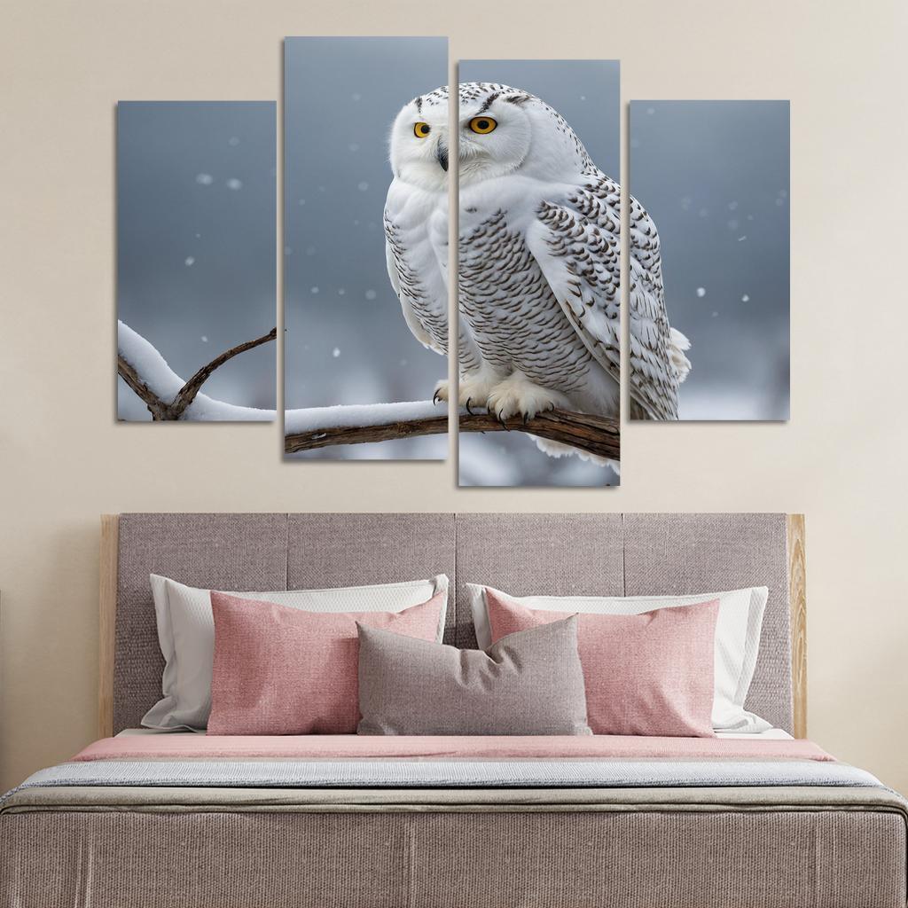 The Graceful Snowy Owl In The Arctic Framed Paintings
