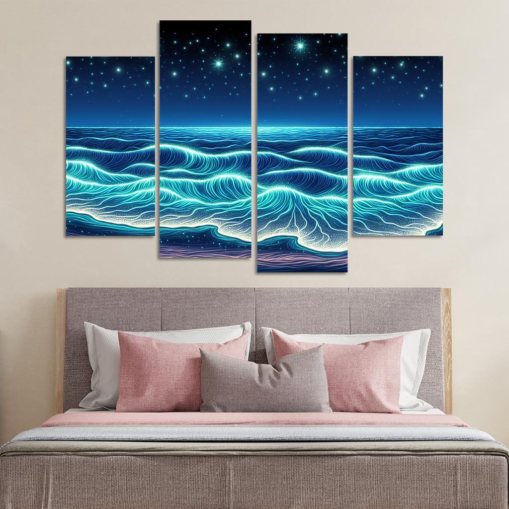Glowing Waters Nighttime Enchantment Custom Paintings Frame